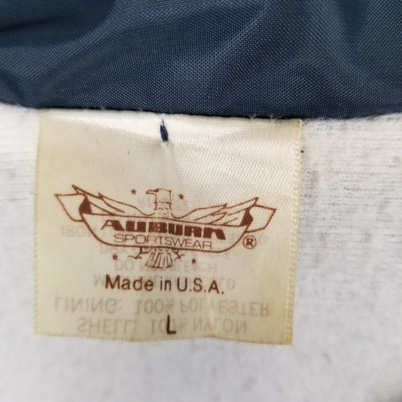 East Coast Aero Tech Snap Nylon Windbreaker Jacket  Vintage USA Blue Men's Large - Picture 5 of 10